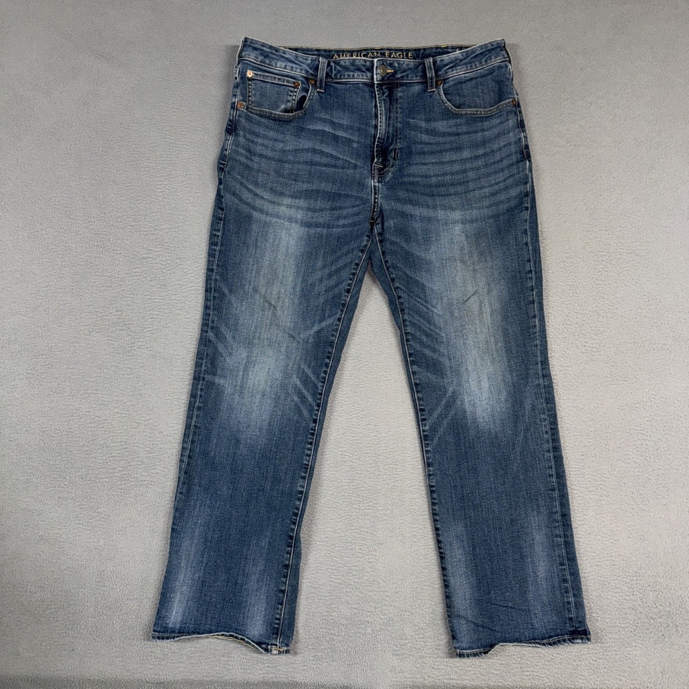 American Eagle Jeans Mens 38x32 (Fits 36x29) Blue Original Bootcut Stretch Denim